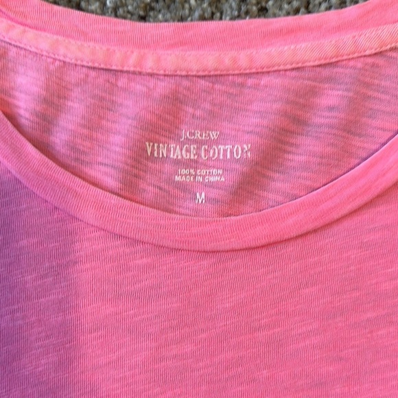 J. Crew Vintage Cotton Bright Pink Short Sleeve T-Shirt, Medium, EUC - Picture 7 of 8